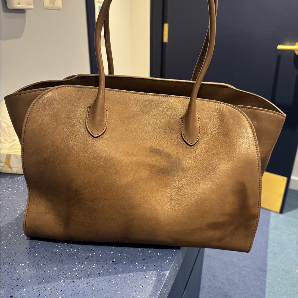 The Row Marlo 14 Brown Leather Tote - Picture 3 of 11
